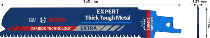 Immagine prodotto Bosch Professional Zubehör Lama per sega alternata EXPERT Thick Tough Metal S 955 CHC 3 pezzi per seghe alternative