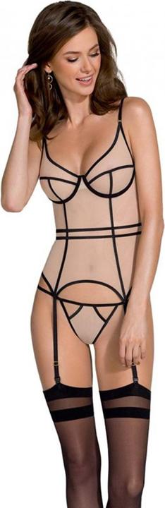 Actual product image Passion PE Serara corset & thong beige S/M (S, M)