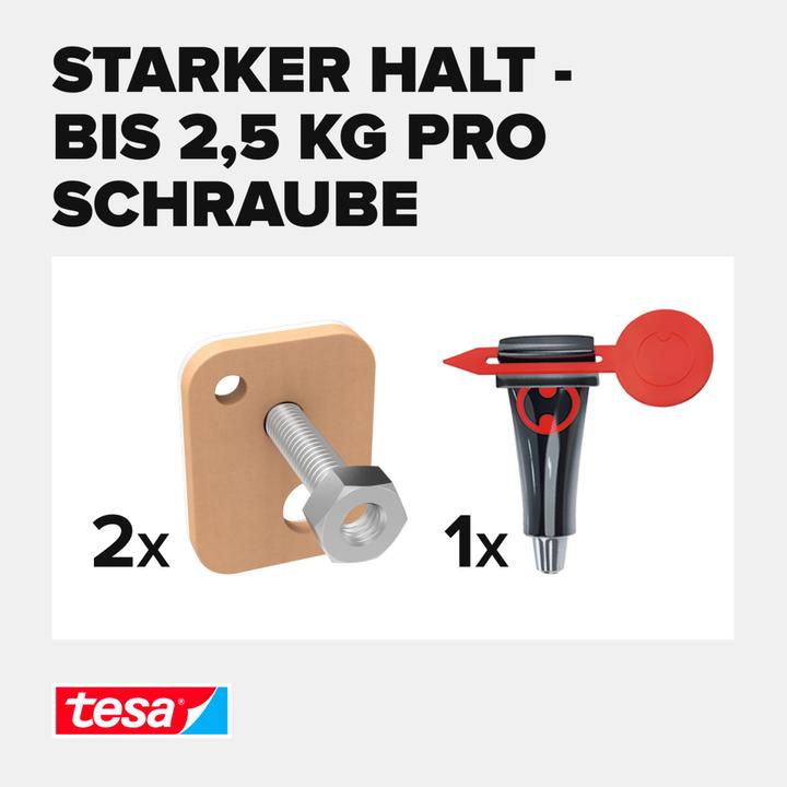 Produktbild tesa Klebeschraube für Mauerwerk & Stein, viereckig