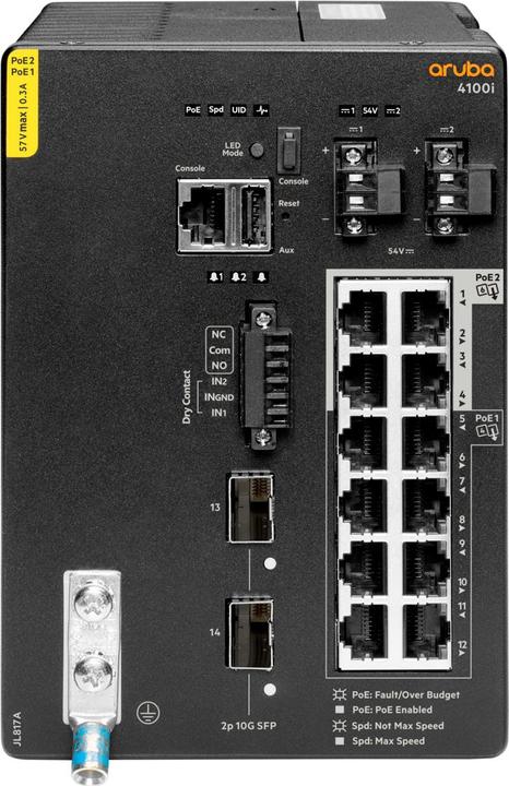 Immagine prodotto HPE E Aruba 4100i Switch 8 porte PoE e 4 porte PoE, 2 SFP+, Layer 2, Web GUI, CL (12 Porti)