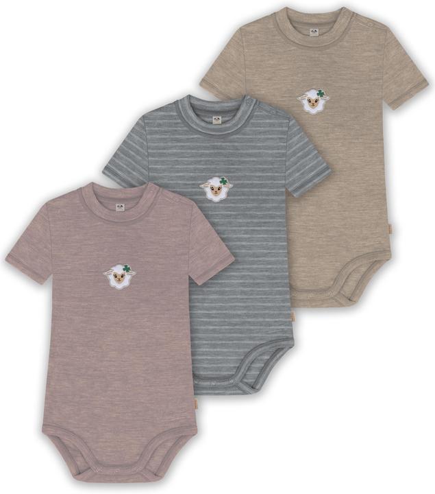 Actual product image Normani Set of 3 baby merino short-sleeved body "Tihoi" - 9323 (92)