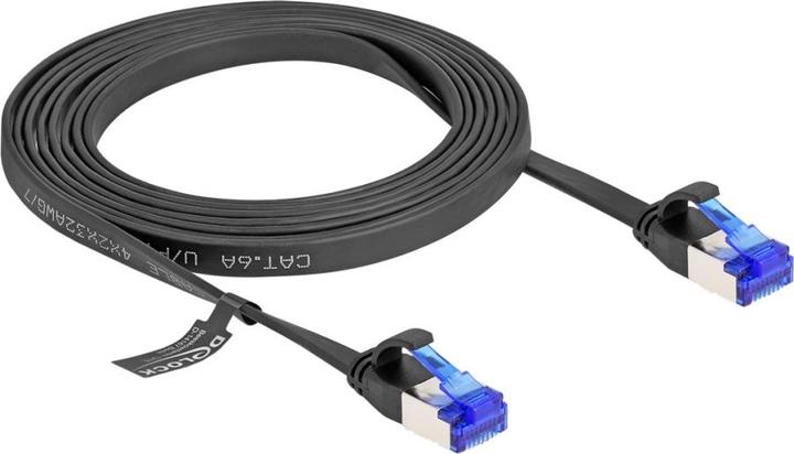 Produktbild Delock RJ45 Flachband Patchkabel Stecker zu Stecker Cat.6A flexibel 2 m schwarz (U/FTP, CAT6a, 2 m)