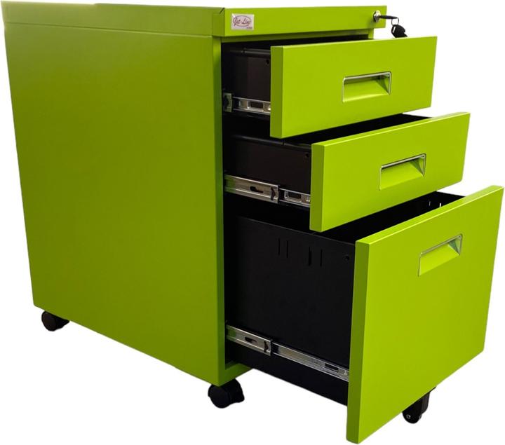 Actual product image Jet-Line PAUL mobile pedestal green Mobile cabinet Office pedestal knock-down