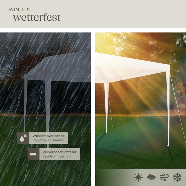 Produktbild tectake Pavillon Farah, wasserdicht, Stecksystem, 3x3m (300 cm, 300 cm)