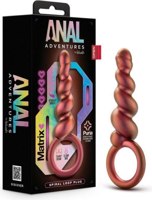 Actual product image Blush Anal Adventures Matrix Spiral Loop Analer Plug Kupfer