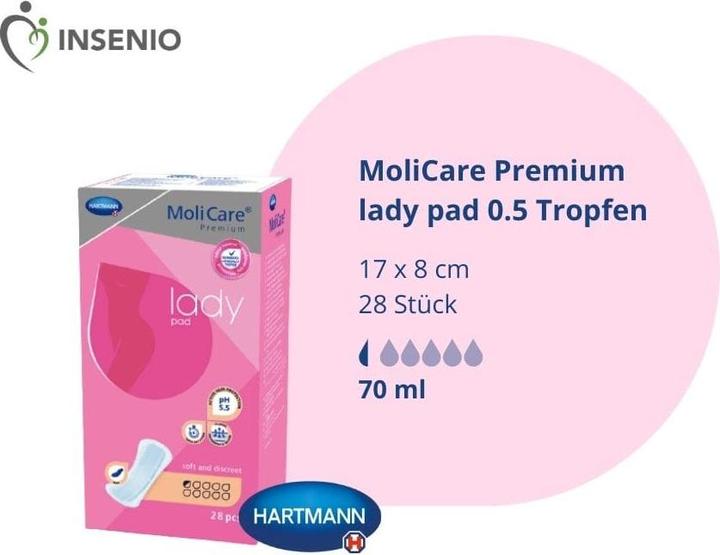Actual product image MoliCare Lady Pad 0.5 incontinence pad (28 x)