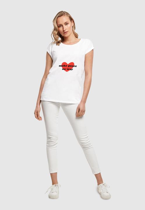 Image du produit Merchcode Ladies Peace - Tee Red Heart White Extended Shoulder - 161435 (XS)
