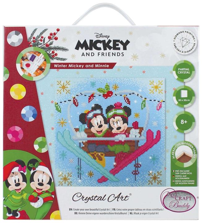Image du produit Craft Buddy Hiver Mickey et Minnie au ski, image 30x30cm Crystal Art Kit