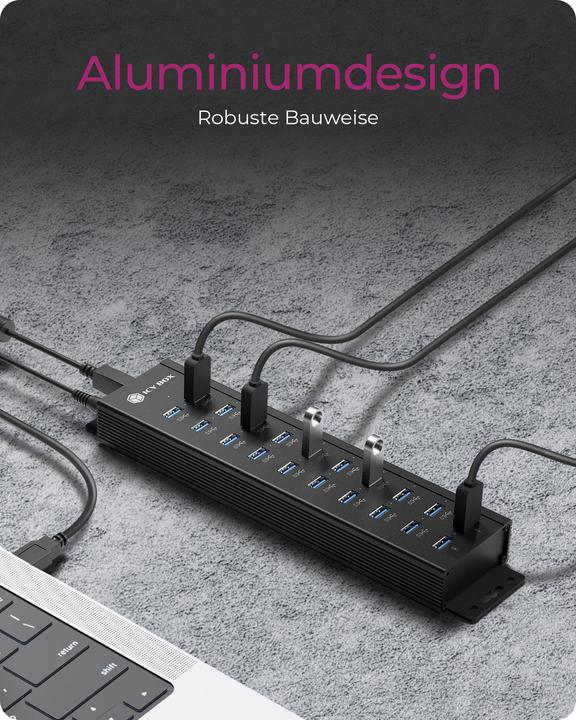 Actual product image Icy Box IB-HUB1720-U3 (USB-B, 20 Ports)