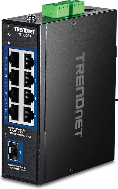 Immagine prodotto Trendnet 9 PORTE INDUSTRIALI 2,5G CON GUIDA DIN (8 Porti)