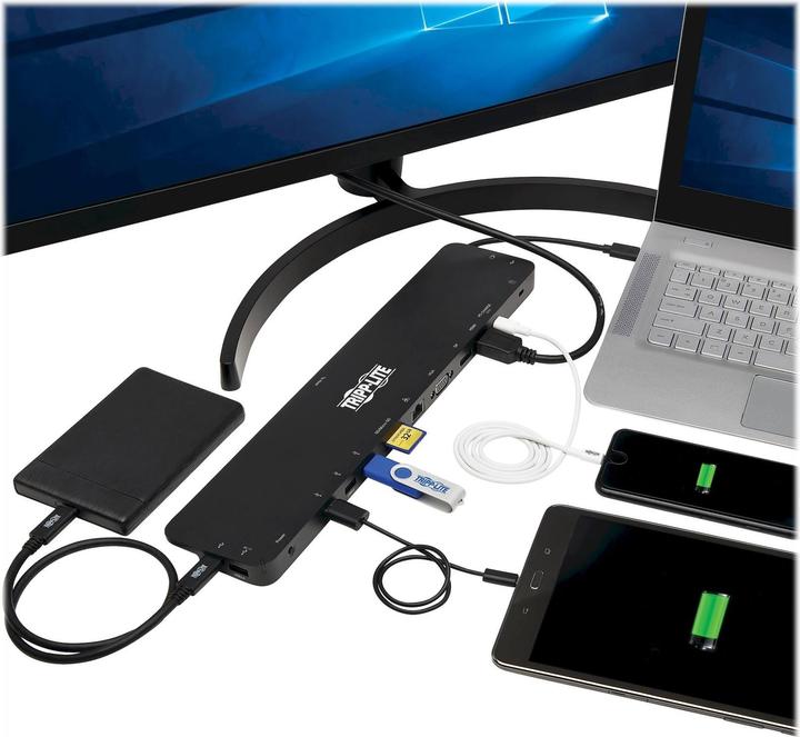 Produktbild Eaton USB-C Dock Triple Display 4K HDMI & DP VGA USB 3.2 Gen 1 USB-A/C Hub GbE 100W PD Cha (USB-C, 3 Ports)
