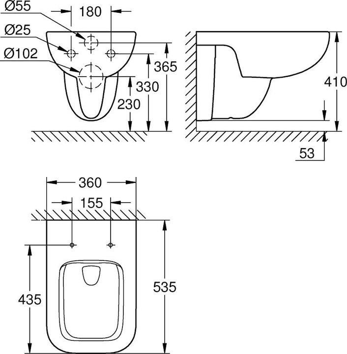 Immagine prodotto Grohe BAUEDGE WC sospeso con scarico orizzontale bianco alpino