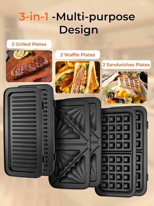 Produktbild Housnat Sandwichmaker mit Waffel- und Grillfunktion