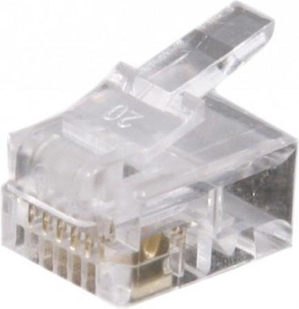 Produktbild Exertis Connect Modularstecker für Flachkabel, ungeschirmt, 6P6C (RJ12), VE: 10- für Modular Flachkabel- ungeschirmt (Netzwerkkabel Stecker)