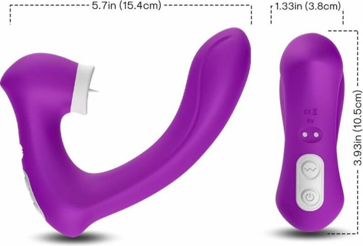Productafbeelding Armony Secretkiss Licks Vibrerende Clitoris En Vibrator, Gebogen Paars