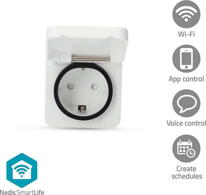 Produktbild Nedis SmartLife Smart Stecker | Wi-Fi | IP44 | 3680 W | Schutzkontakt | -25 - 55 °C | Android™ / IOS