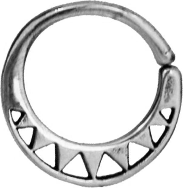 Star Piercing Micro Piercing Ring silber acht dreiecke (925 Sterlingsilber, ohne Messing)