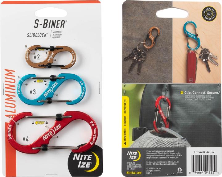 Nite Ize NiteIze Karabiner-Set mit Schloss S-Biner S ALU 3PK