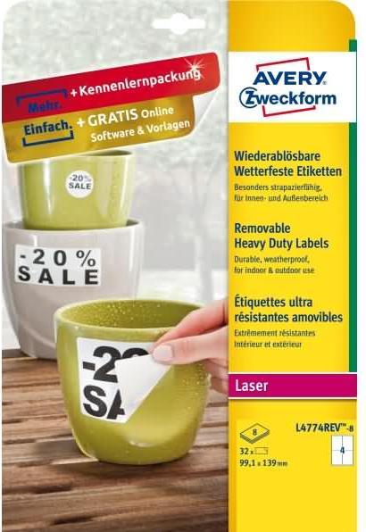 Produktbild Avery Wetterfeste Etiketten, ablösbar