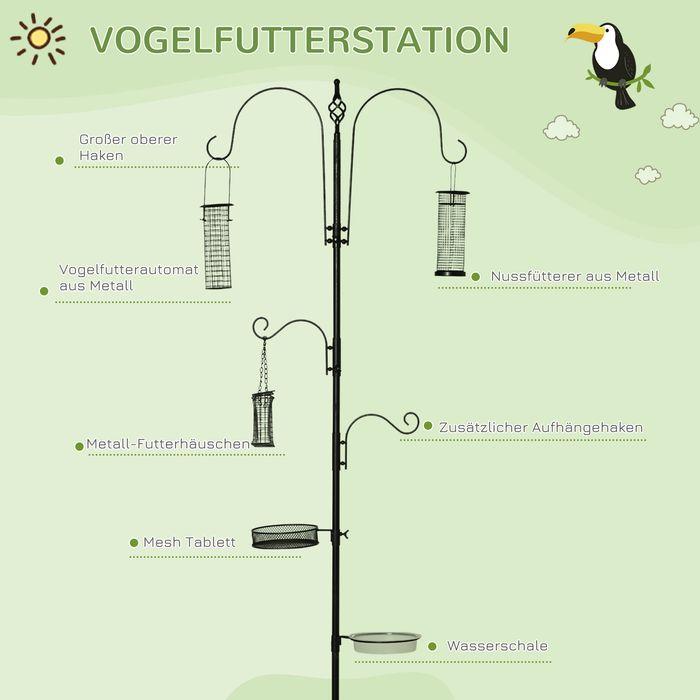 Actual product image Swisshandel24 Bird Feeding Station Set Bird Feeder Feeding Plate Complete Feeding Column Bird Feeder Statio