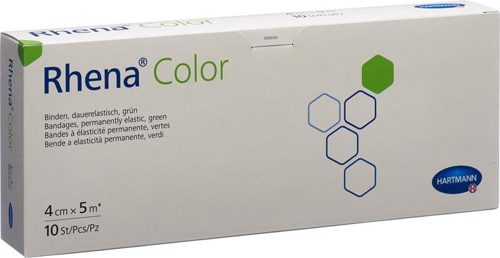Actual product image Rhena Color Elastische Binden 4cmx5m grün offen