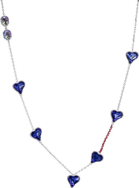 Uzurii Multi Blue Heart Halskette (925er Sterlingsilber)
