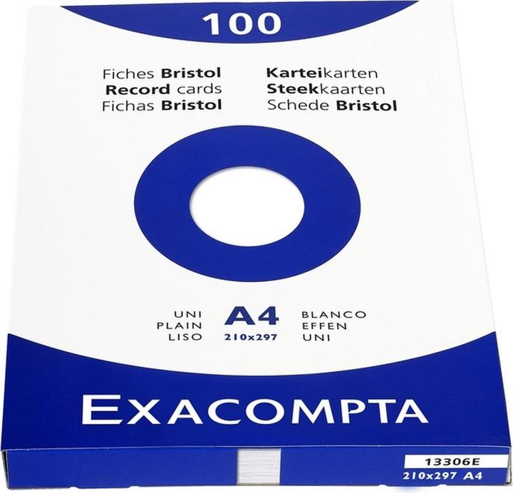 Image du produit Exacompta Fiches A4 (210 x 297 mm, 205 g/m², 100 x)
