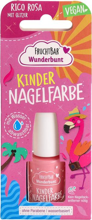 Fruchtbar Kinder Nagelfarbe (Rico Rosa mit Glitzer, Farblack)