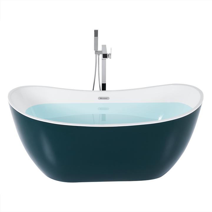 Actual product image Beliani Bathtub freestanding blue green oval 170 x 77 cm ANTIGUA (240 l, 77 cm, 170 cm)