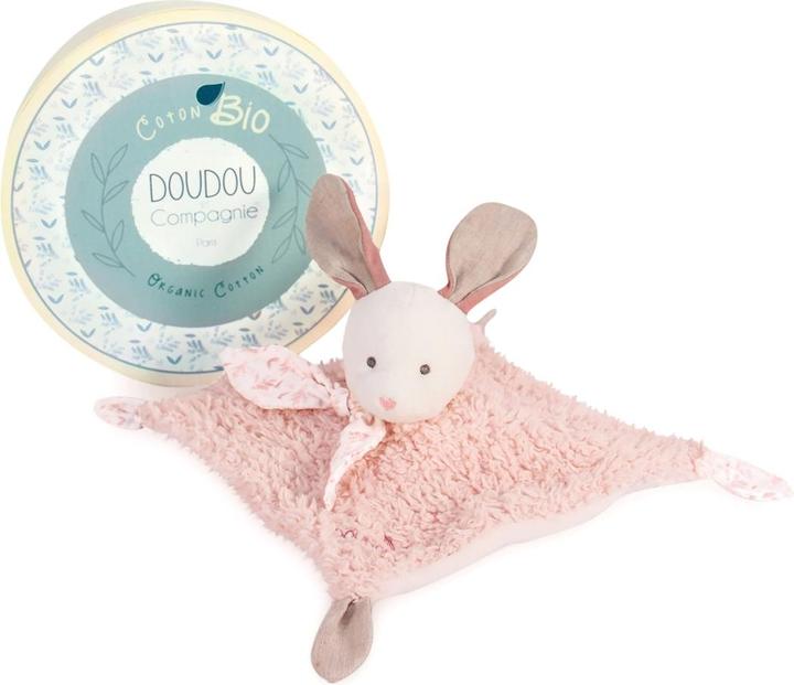 Doudou et Compagnie Doudou lapin bio,rose 25cm