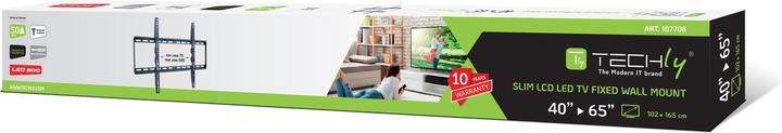 Immagine prodotto Techly Supporto da parete per TV LCD LED 40"-65", fisso, nero (Muro, 65", 50 kg)