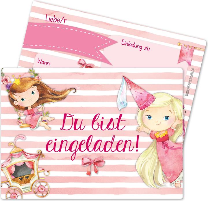 Immagine prodotto Papierdrachen 12 Biglietti d'invito di compleanno - Principessa (12 pz.)