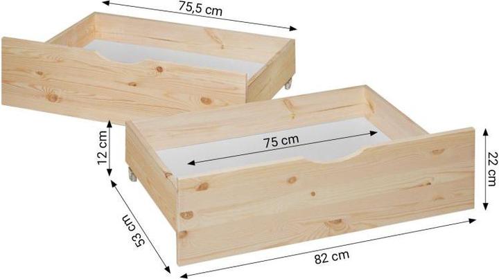 Produktbild Homestyle4u Palettenbett mit Lattenrost (100 x 200 cm)