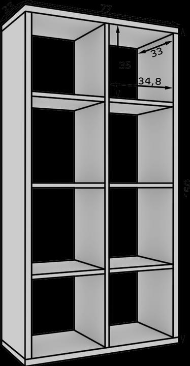 Produktbild ADRK Furniture Bücherregal Cleo V (33 x 8 x 33 cm)