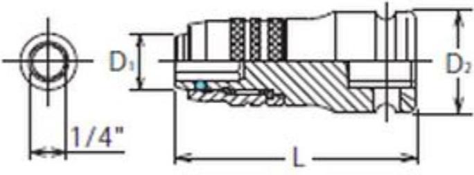 Produktbild Koken 1/4" Impact Bithalter 14142-D6.3 (1/4")