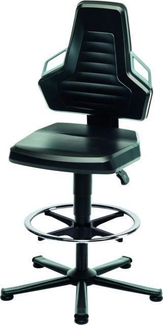 Produktbild Bimos Arbeitsdrehstuhl, PU-Schaum, mit Gleiter und Fussring, hoch