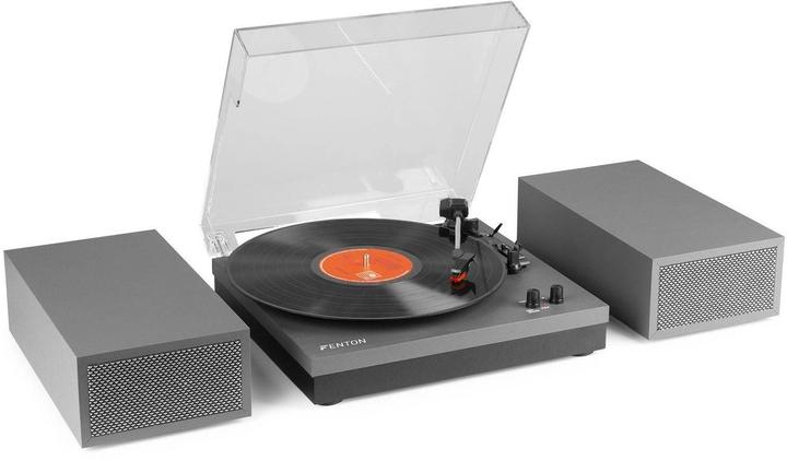 Fenton Platenspeler met Bluetooth en Speakers - RP165G - Incl. Naald - Aluminium / zilver (Automatic)
