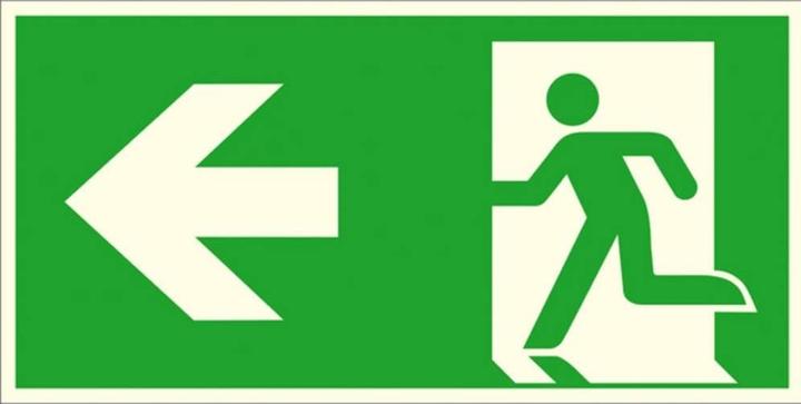 Energy Label SafetyMarking Escape sign "Emergency exit left" rectangular 30.0 x 15.0 cm
