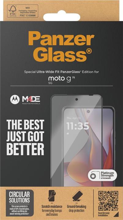 Actual product image PanzerGlass Ultra-Wide Fit (1 Piece, Motorola Moto C)