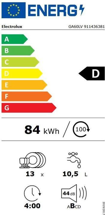 Label énergétique Electrolux GA60LV
