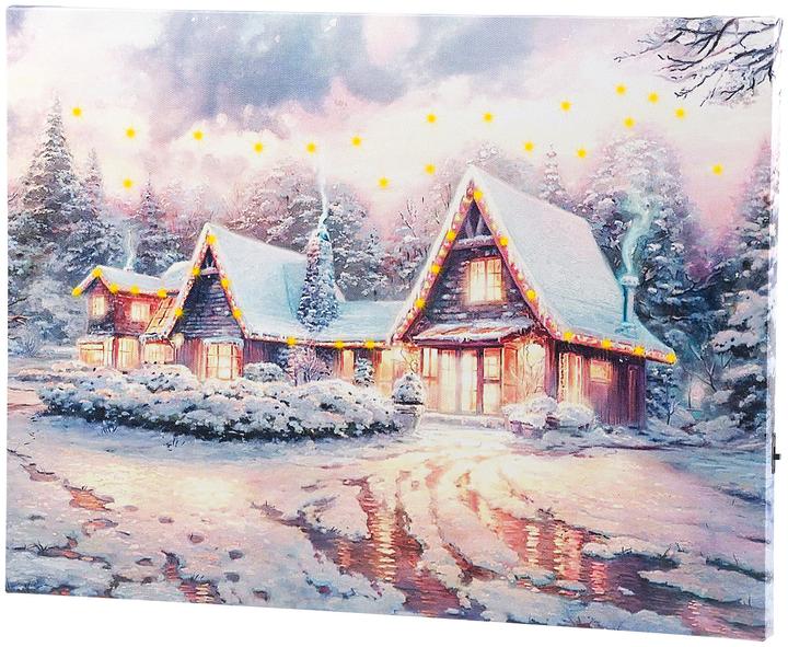 Produktbild Infactory Wandbild "Winterdorf" mit LED-Beleuchtung (40 x 30 x 18 cm)