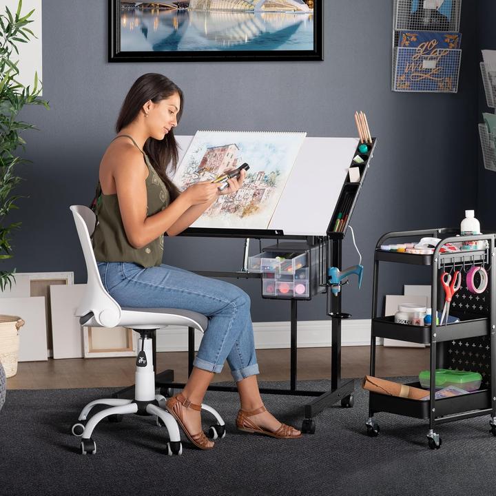 Produktbild SD Studio Designs Verstellbarer Zeichentisch, schwarz/weiss