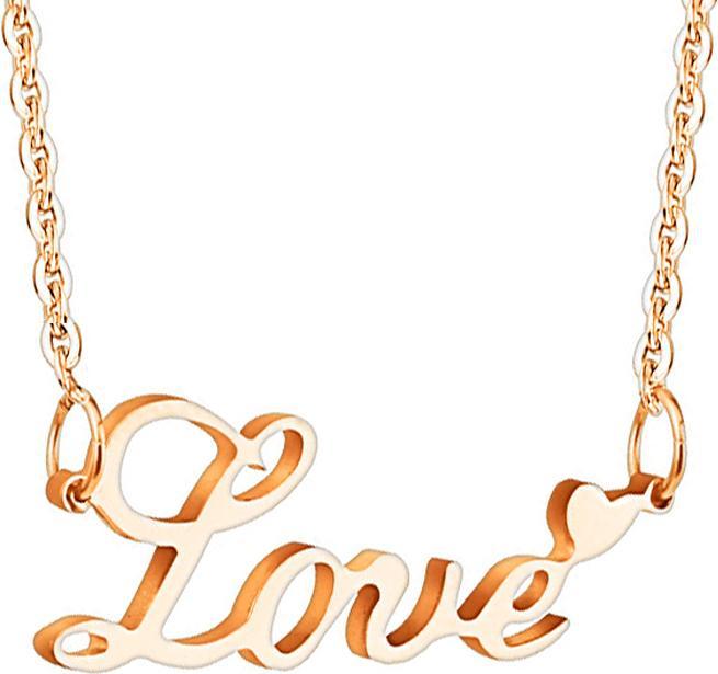 Immagine prodotto Star Piercing Ciondolo a catena in oro rosa Love (senza ottone, Acciaio chirurgico 316L)