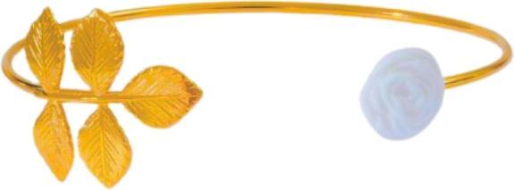 Yolaine Giret Feuille Armband (Porzellan, vergoldet mit Feingold 999 Tausendstel)