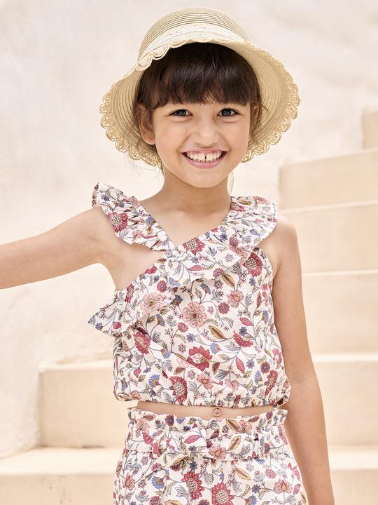 Immagine prodotto Vertbaudet Asymmetrische Mädchen Volantbluse mit Blumenprint (86)