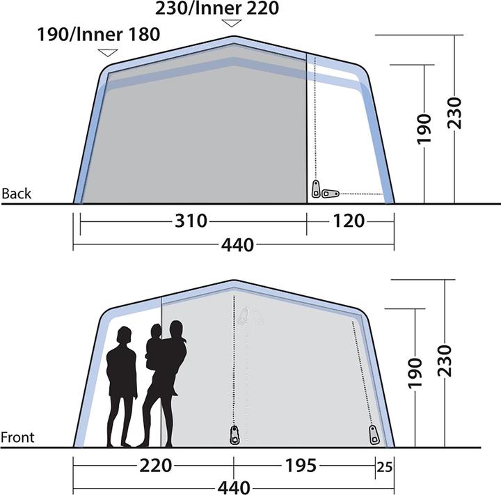 Produktbild Outwell Tunnelzelt Maryland 5 Air (Tunnelzelt, 27.50 kg, 5 Personen)