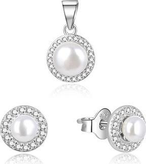 Immagine prodotto Beneto Beautiful Silver Jewelry Set with River Pearls AGSET278L (Pendant, Earrings)