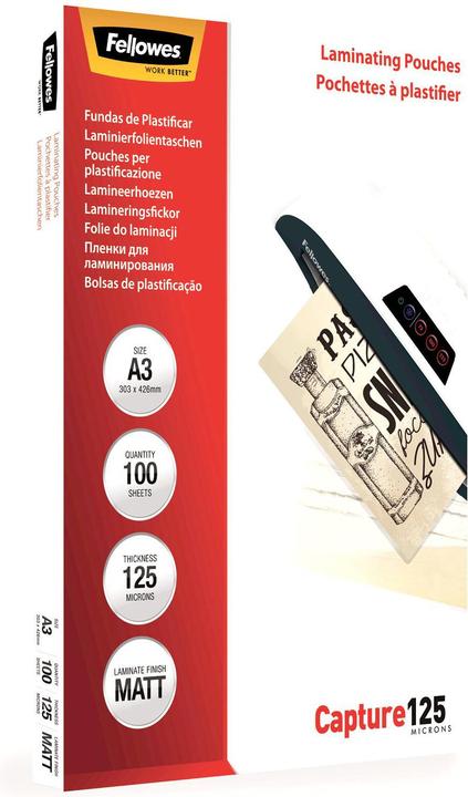 Actual product image Fellowes Laminating foils (A3, 100 Piece, 125 µm)