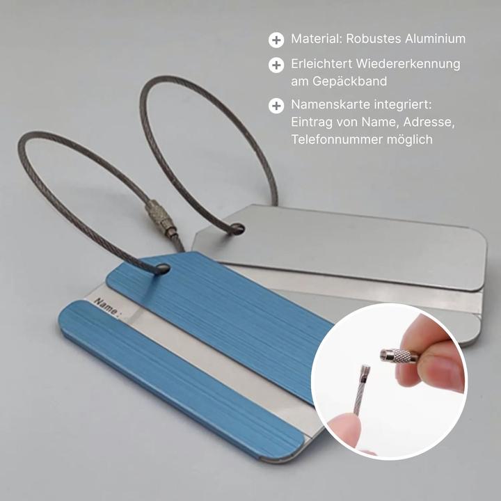 Actual product image Hermex 5er-Set Kofferanhänger Gepäckanhänger Koffer-Namensschild Kofferlabel (Locks & Trailers)