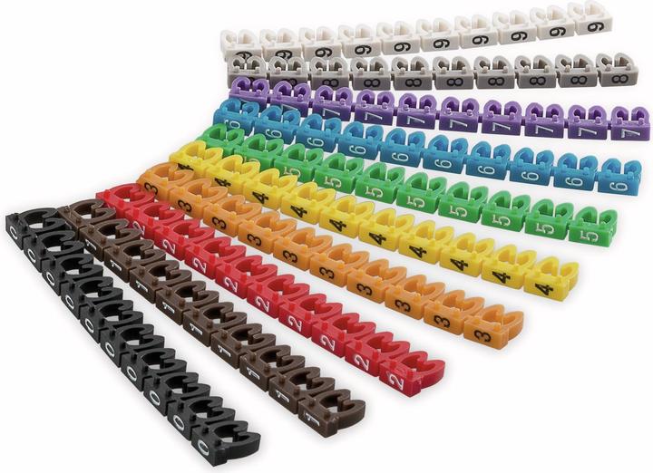 Goobay Kabelmarker-Clips "Ziffern 0-9", für Kabeldurchmesser bis 4 mm, 4 mm